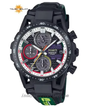 Casio Edifice Men's Watch EFS-S641TMS-1A Edifice Sospensione Sapphire Crystal Genuine Leather Band Solar Powered
