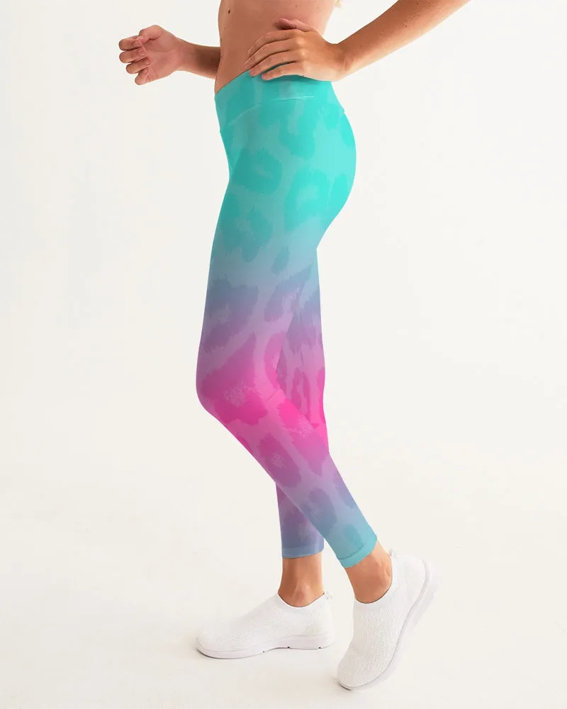 cheetah print ombré mid-rise leggings