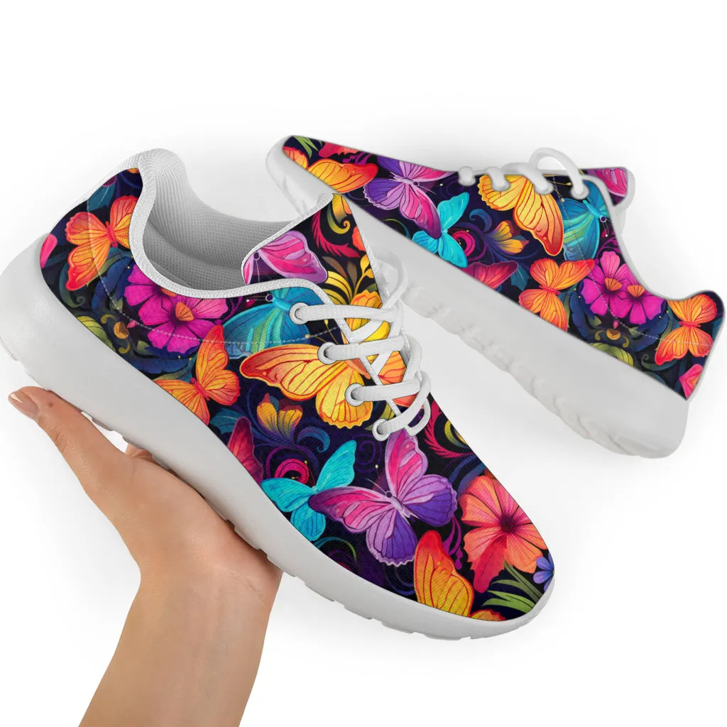 Colorful butterfly sport sneakers