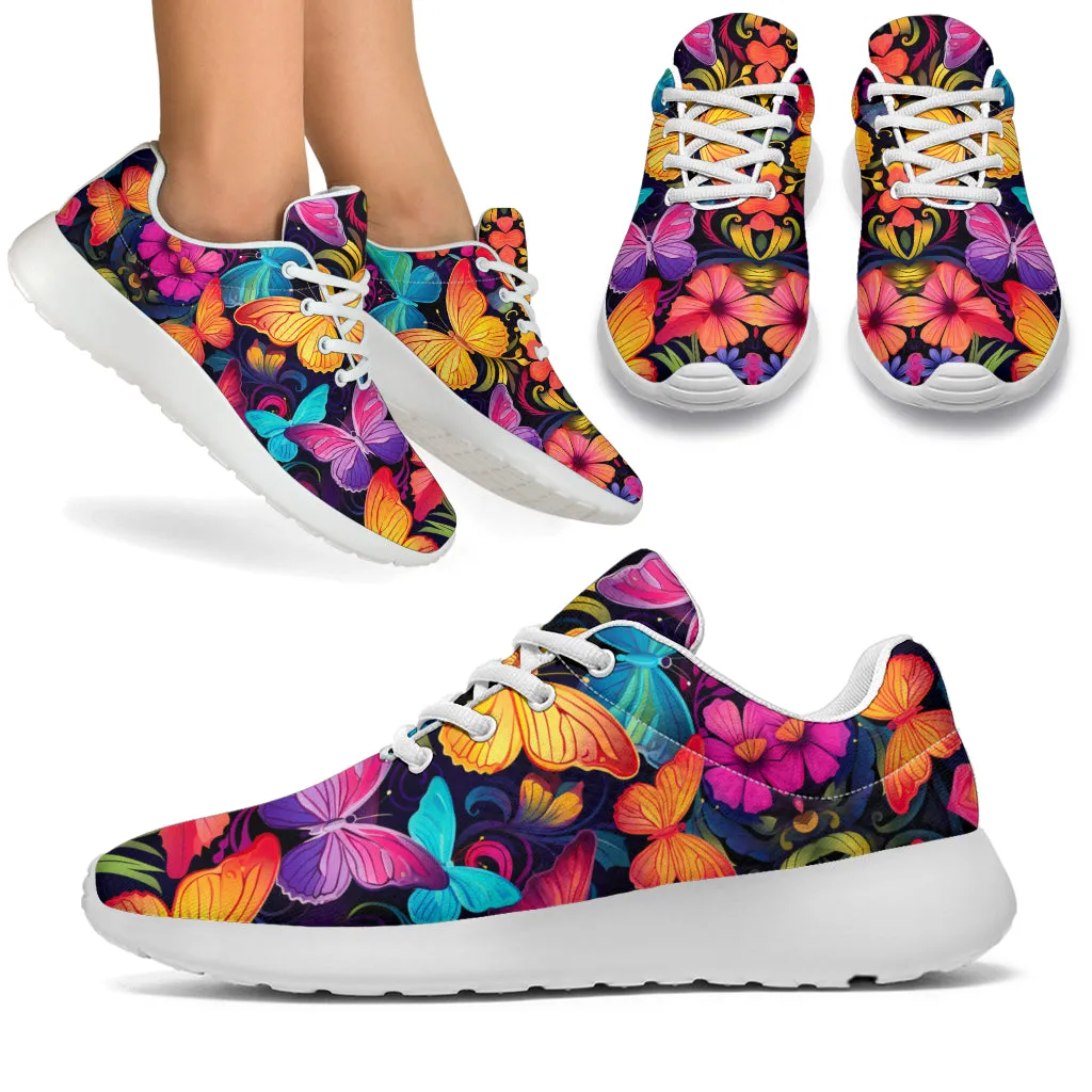 Colorful butterfly sport sneakers