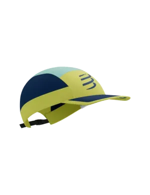 Compressport Unisex's 5 Panel Light Cap - Eggshell Blue/Green Sheen/Dress Blues