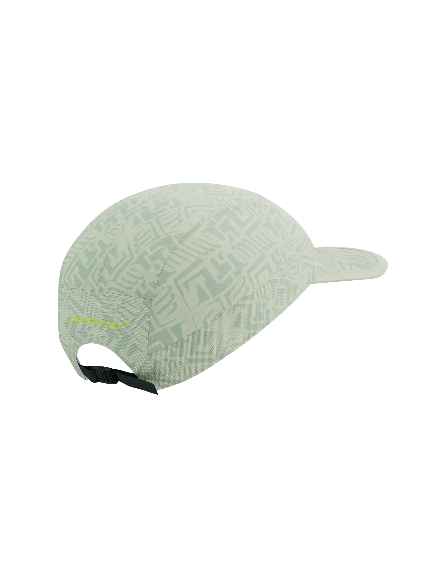 Compressport Unisex's 5 Panel Light Cap - Sugar Swizzle/Ice Flow Print/Safety Yellow
