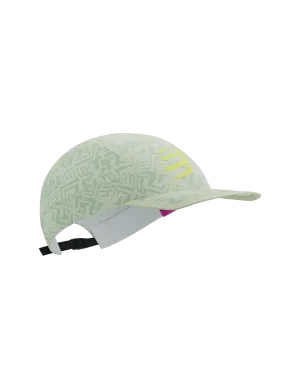 Compressport Unisex's 5 Panel Light Cap - Sugar Swizzle/Ice Flow Print/Safety Yellow
