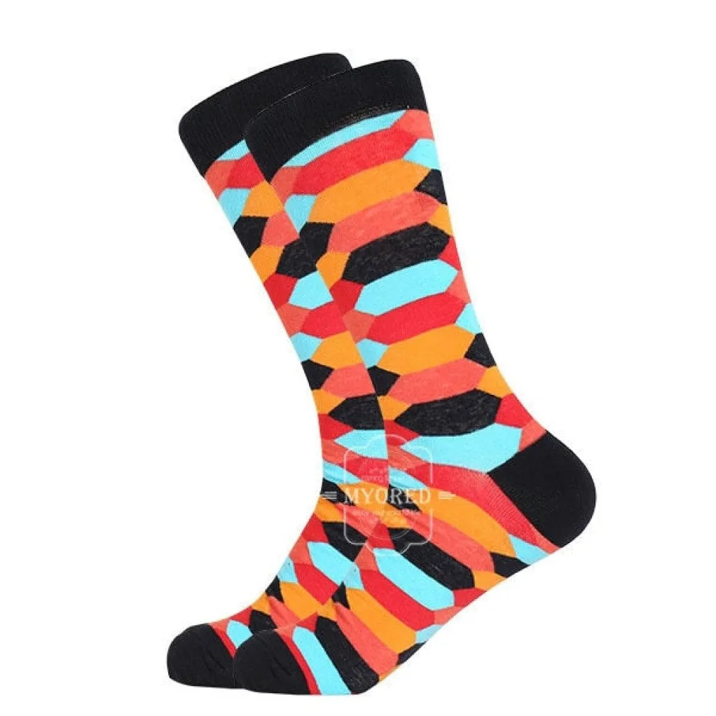 ContiNent 33 men dress color comfortable pair roller skateboard for causal reason funny wedding socks socks shark geometry