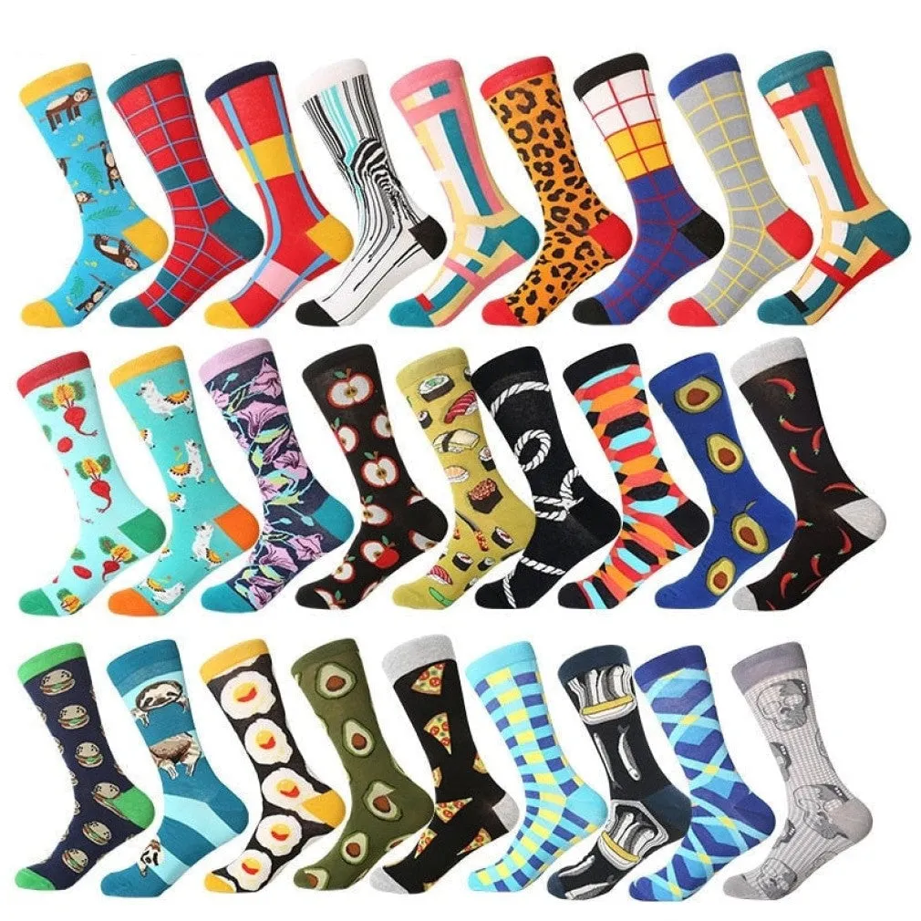 ContiNent 33 men dress color comfortable pair roller skateboard for causal reason funny wedding socks socks shark geometry