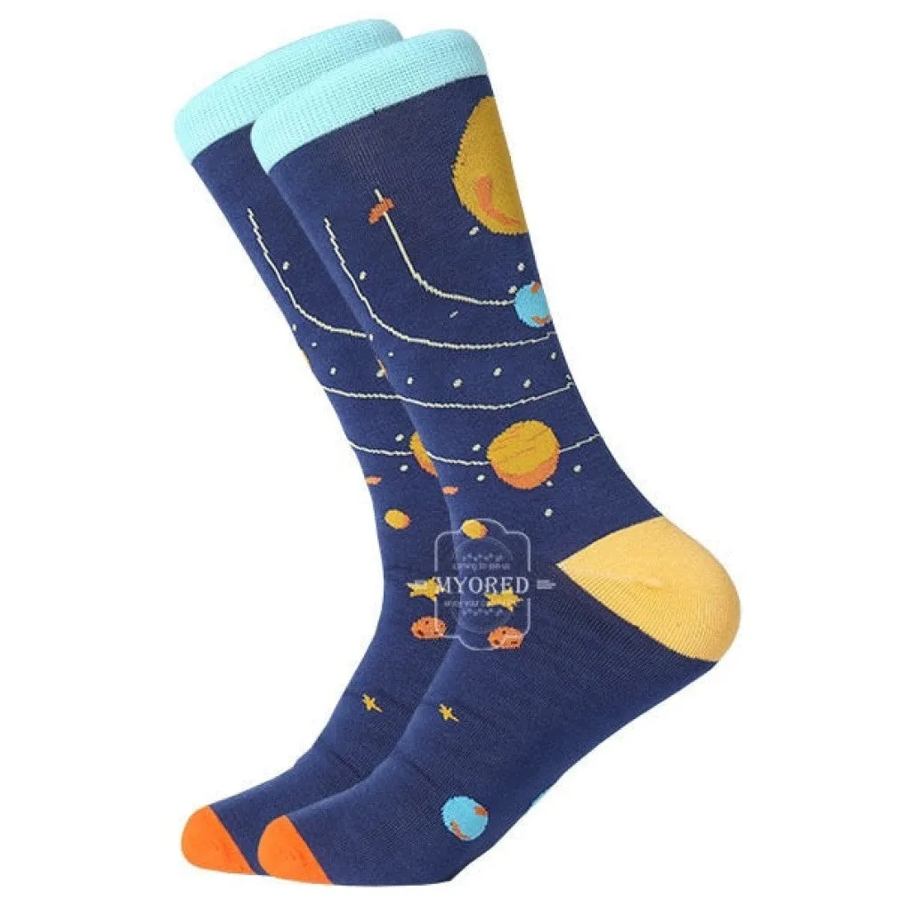 ContiNent 33 men dress color comfortable pair roller skateboard for causal reason funny wedding socks socks shark geometry