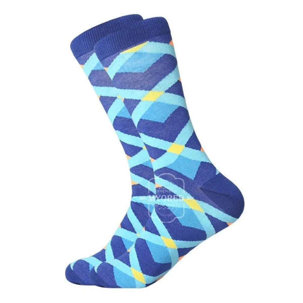 ContiNent 33 men dress color comfortable pair roller skateboard for causal reason funny wedding socks socks shark geometry