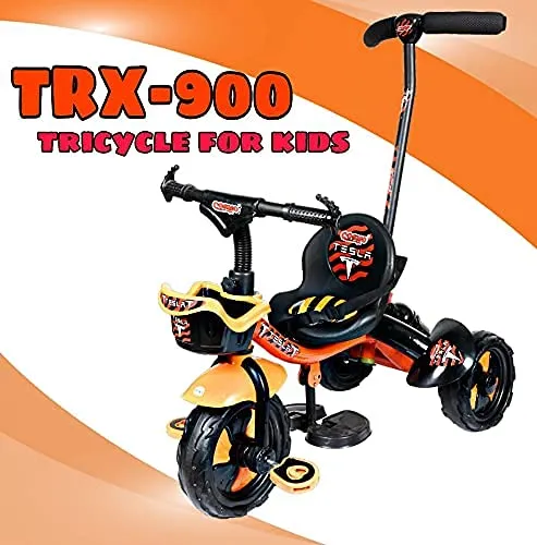 Cosmo Baby trx-900 Plug N Play Kids / Baby Tricycle with Parental Control , Cushion seat and seat Belt for 12 Months to 48 Months Boys / Girls / . Carrying Capacity Upto 30kgs ( Orange )