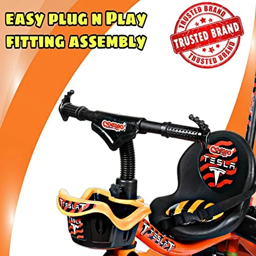 Cosmo Baby trx-900 Plug N Play Kids / Baby Tricycle with Parental Control , Cushion seat and seat Belt for 12 Months to 48 Months Boys / Girls / . Carrying Capacity Upto 30kgs ( Orange )