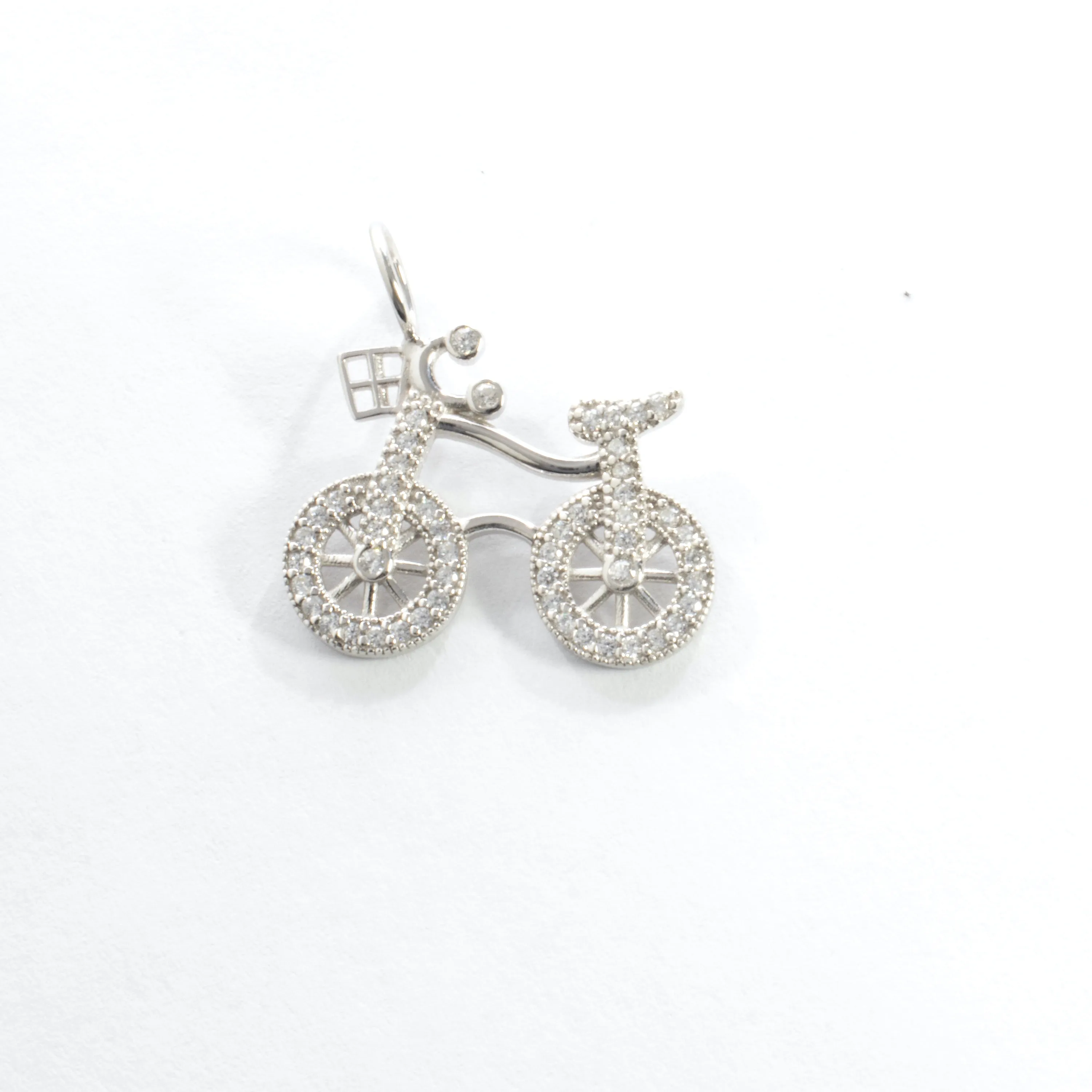 CZ Bicycle Charm - Gold or Silver