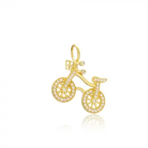 CZ Bicycle Charm - Gold or Silver