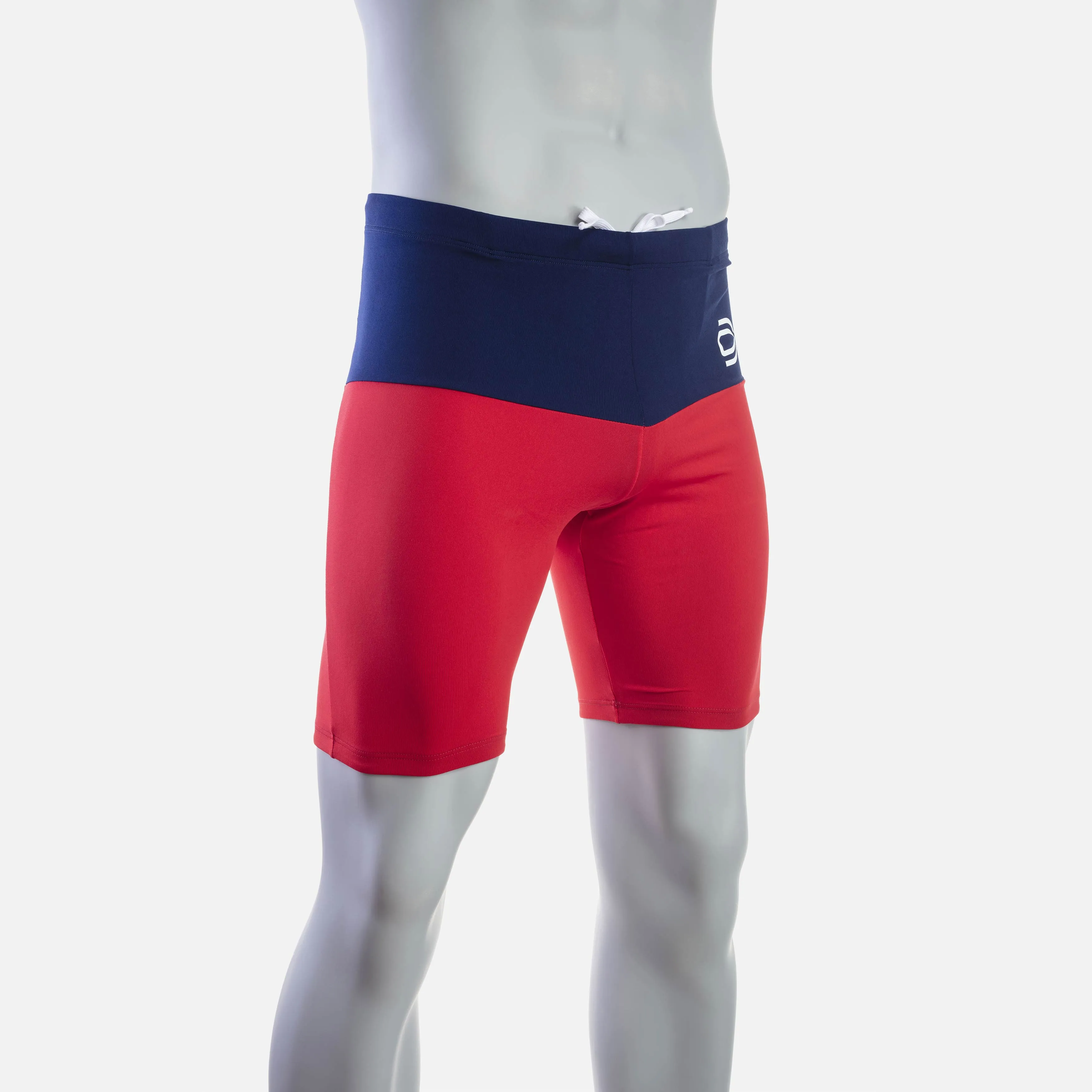 deboer lane swim jammer - red & navy