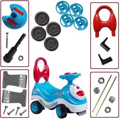Dillard's Doraemon Kids Magic Car/Swing Car Ride On Push Rider with Music for Girls & Boys (Blue)