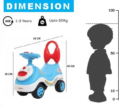 Dillard's Doraemon Kids Magic Car/Swing Car Ride On Push Rider with Music for Girls & Boys (Blue)