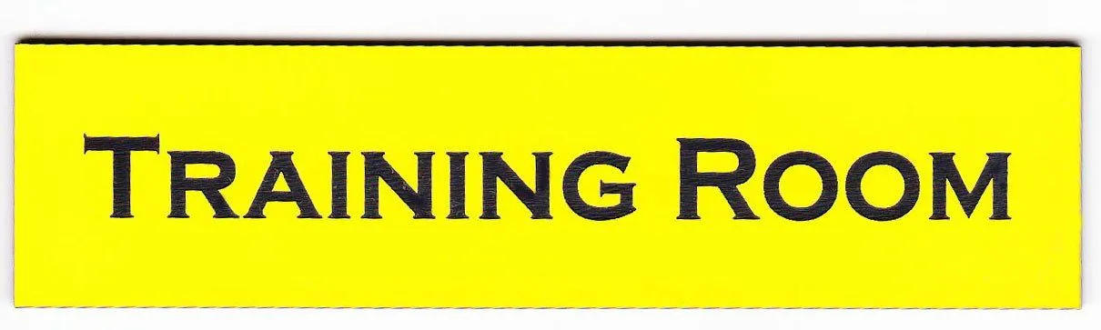 Engraved Acrylic Laminate Training Room Door Sign