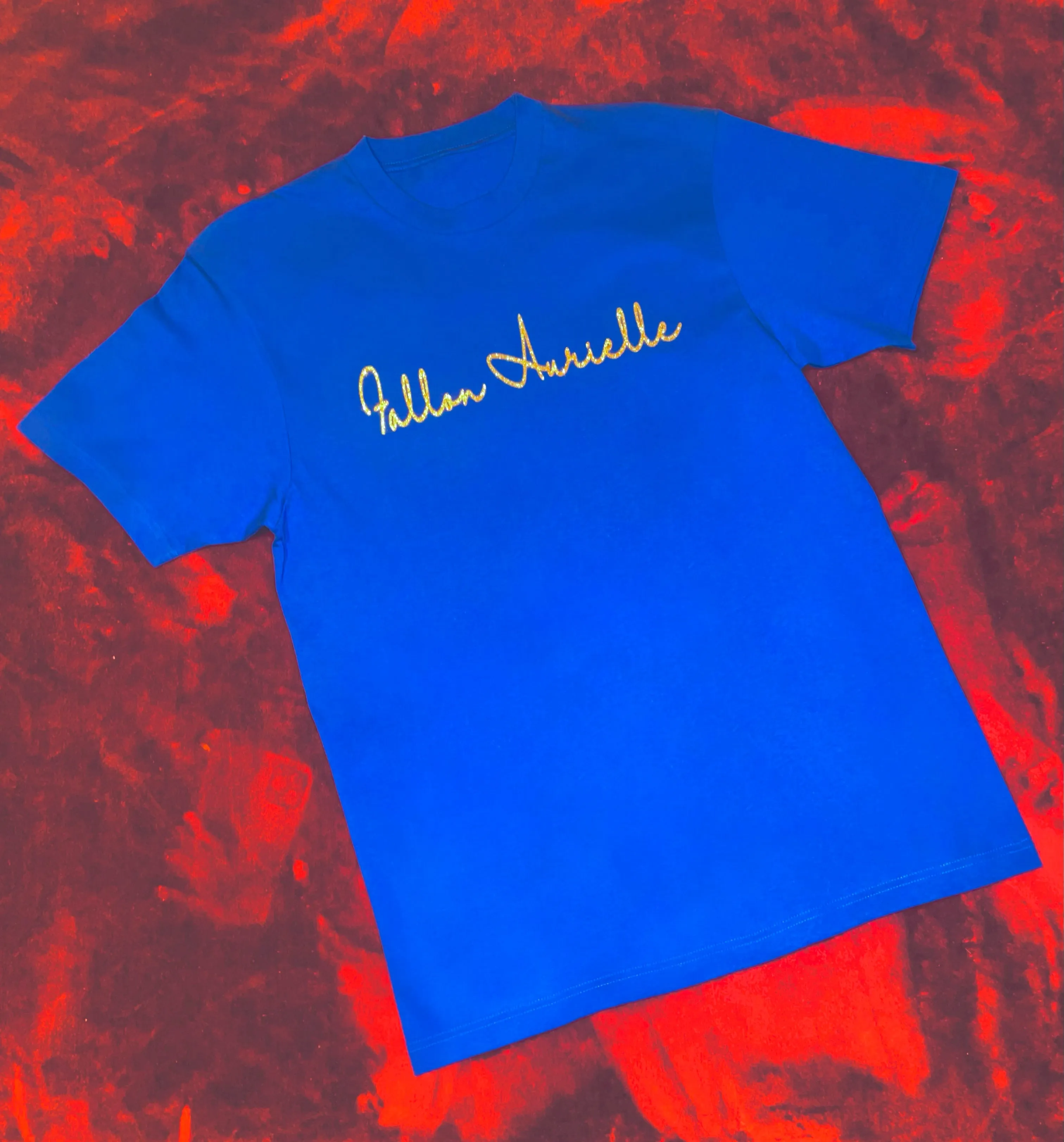 Fallon Aurielle & F.A. Unisex Signature T-Shirt (Royal Blue & Gold)