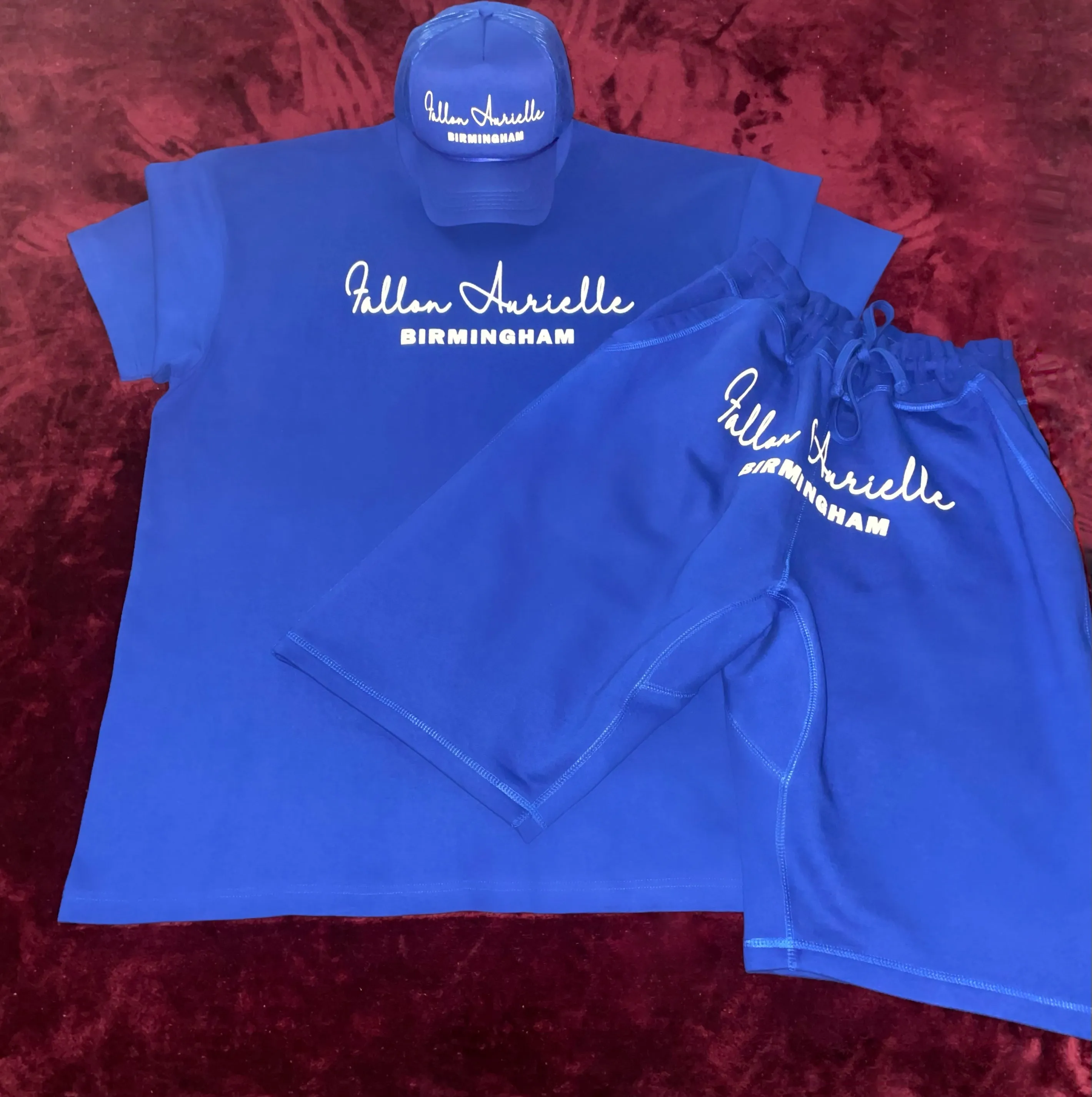 Fallon Aurielle Unisex Signature 3 Piece Birmingham Rep Yo Set Short Set (Royal Blue & White)