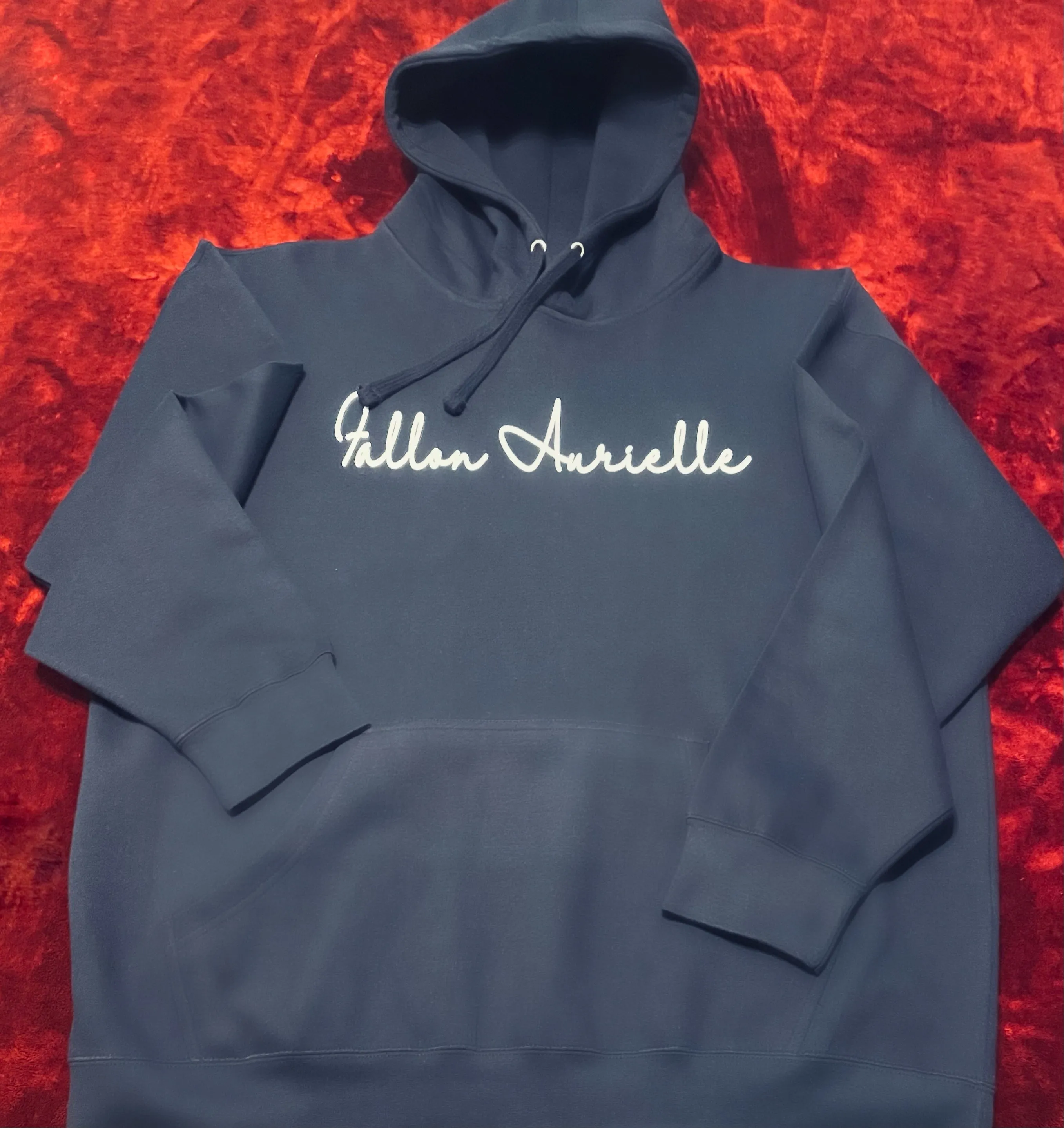 Fallon Aurielle Unisex Signature Aquarius Logo & Name Zodiac Jogging Set (Navy Blue & White)