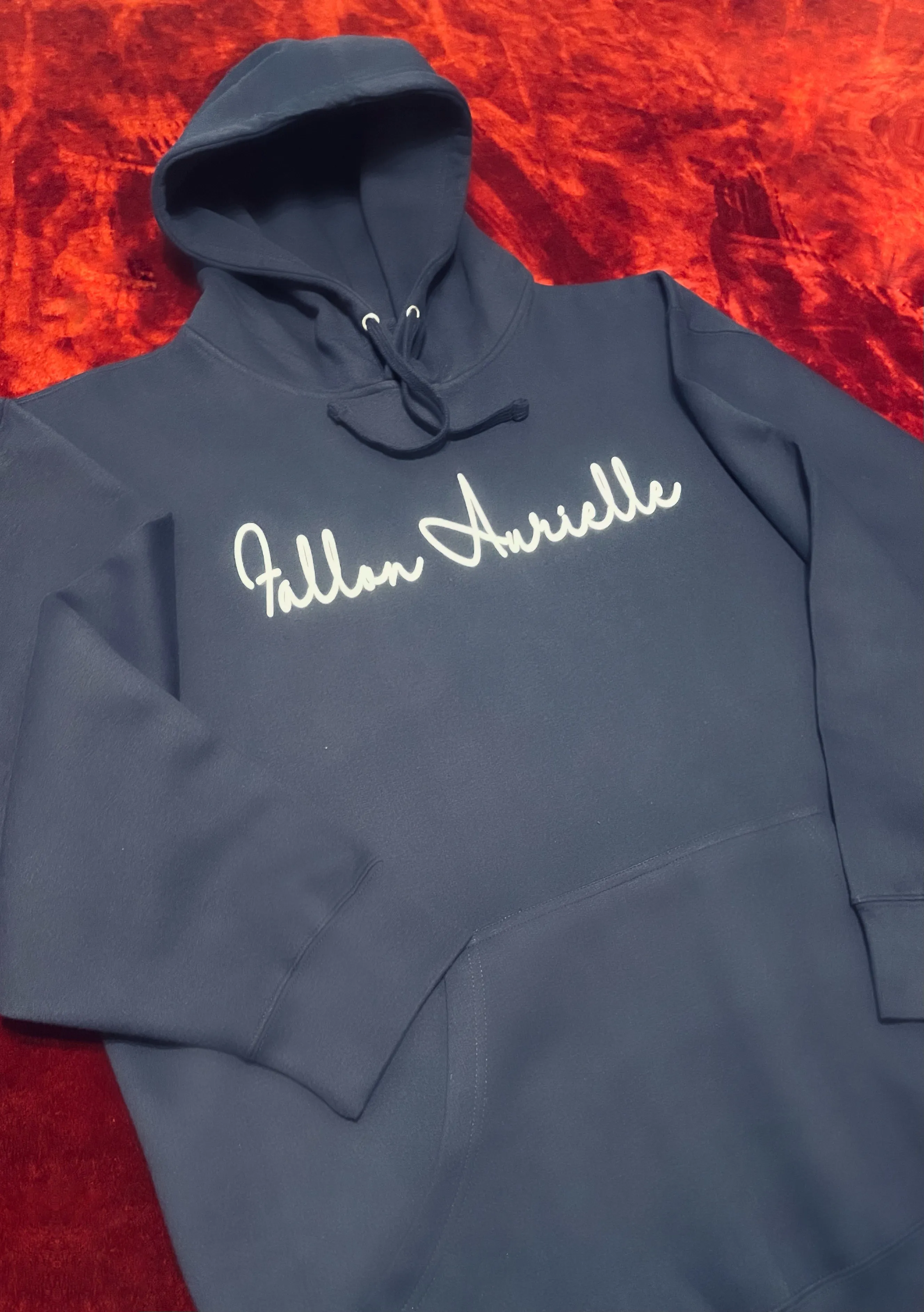 Fallon Aurielle Unisex Signature Aquarius Logo & Name Zodiac Jogging Set (Navy Blue & White)