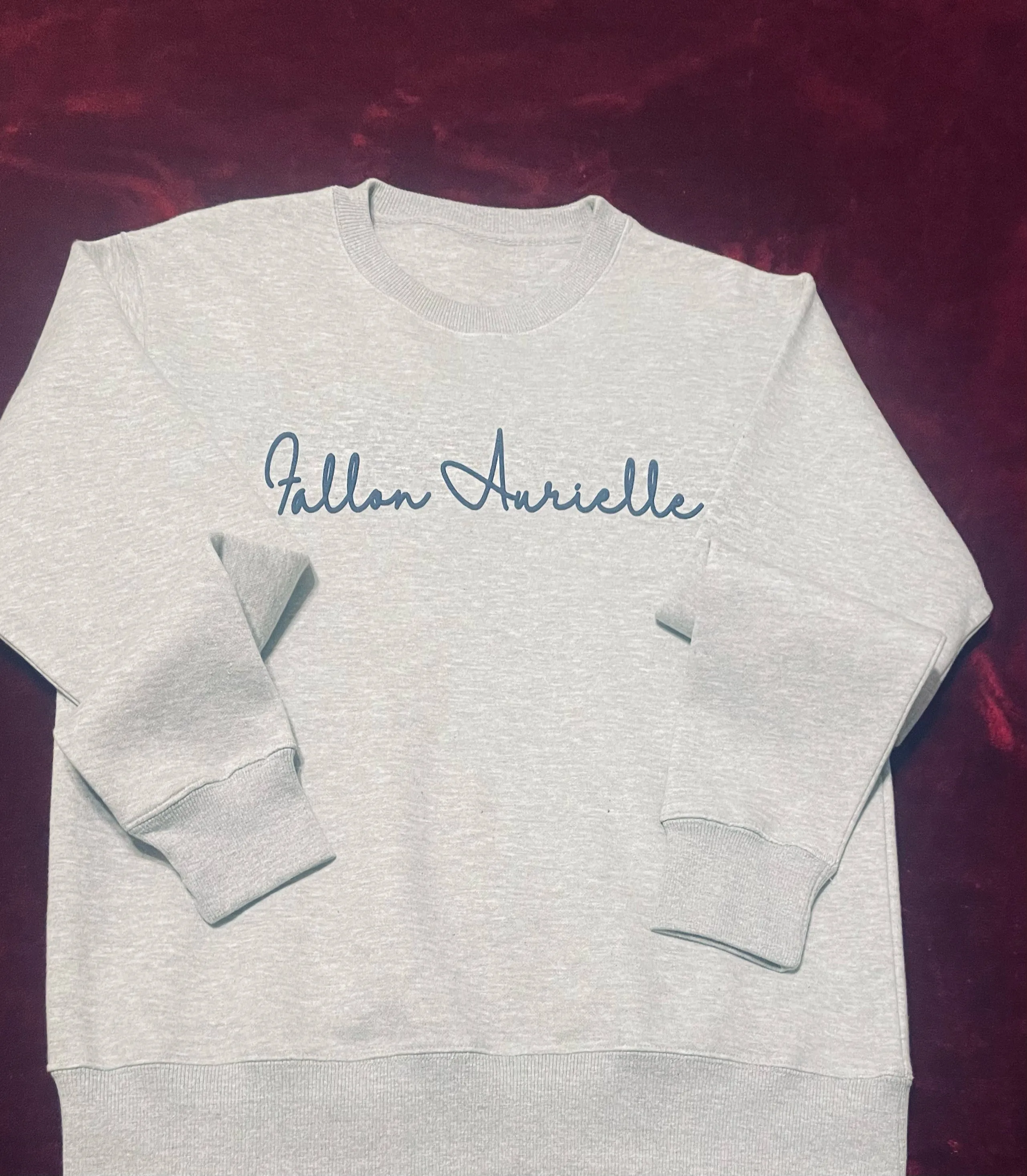 Fallon Aurielle Unisex Signature Classic Crewneck Jogging Set (Gray & Navy Blue)