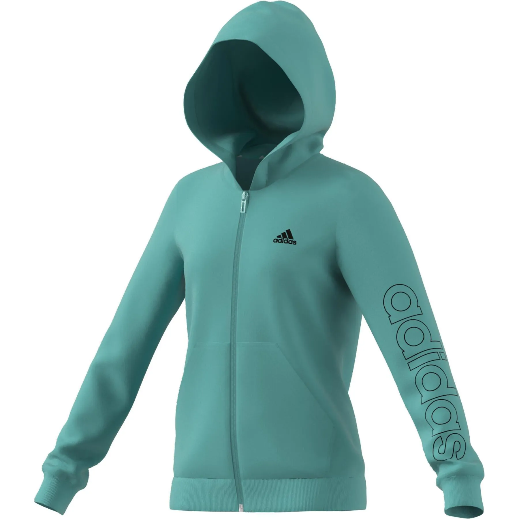 FELPA TUTA BIMBA ADIDAS LOGO BAMBINA JUNIOR HOODIE VERDE
