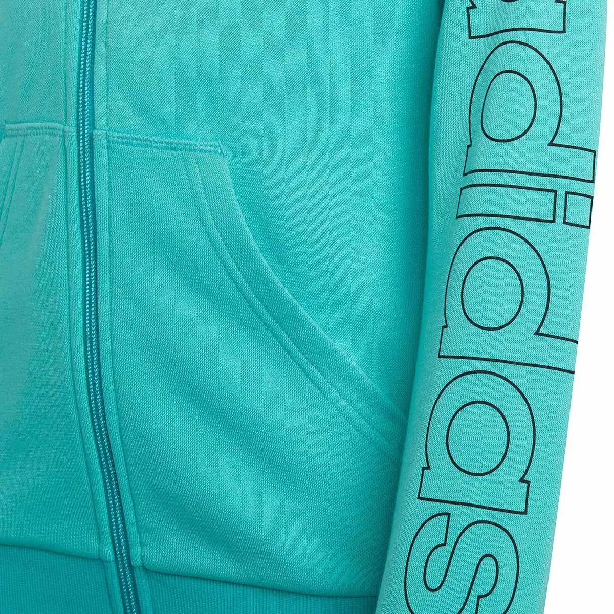 FELPA TUTA BIMBA ADIDAS LOGO BAMBINA JUNIOR HOODIE VERDE