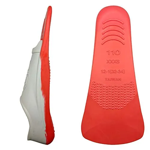 Flow Short Blade Swim Fins for Swimming Pool Lap Training - Youth Sizes (XXXS 12-1 (Red))