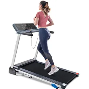Folding Treadmill-Smart Treadmill with 3 Incline Options Speakers Bluetooth LED and Pulse Monitor Cardio Machine 264 LB Max Weight