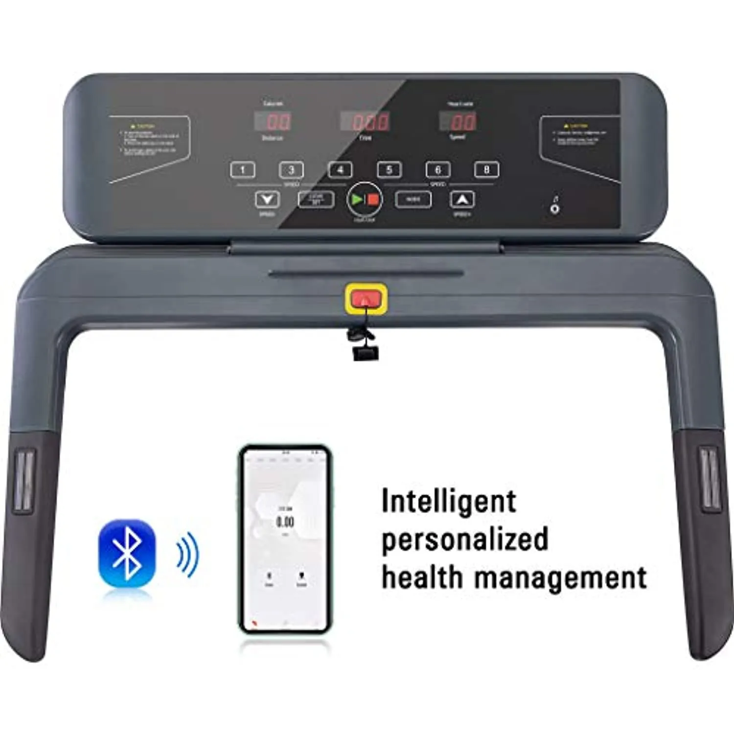 Folding Treadmill-Smart Treadmill with 3 Incline Options Speakers Bluetooth LED and Pulse Monitor Cardio Machine 264 LB Max Weight