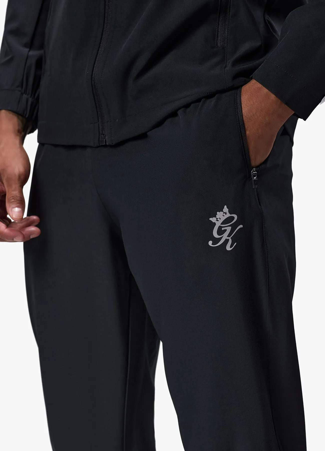 Gym King Flex Woven Track Bottom Black