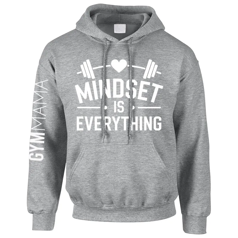 Gym Mama Mindset Is Everything Sleeve Logo Hoodie
