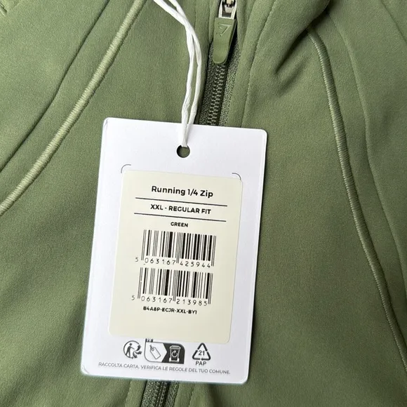 Gymshark RUNNING 1/4 ZIPRegular Fit XXL Green NWT in packaging