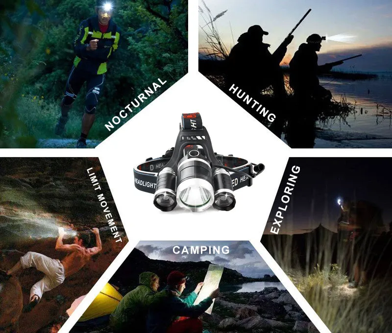 Headlight Head Lamp 13000 Lumens  LED 4 Modes