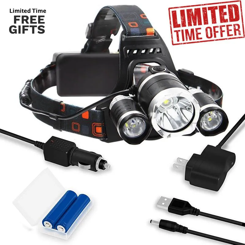Headlight Head Lamp 13000 Lumens  LED 4 Modes
