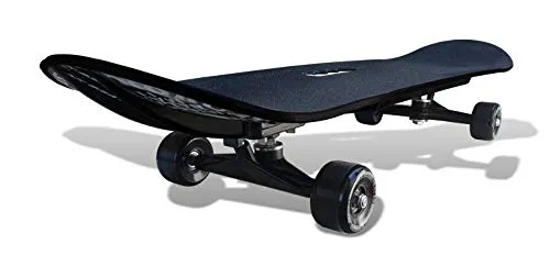 jaspo Polyurethane Hurricane Ollie Quilt Fiber Skateboard Suitable for Age Group Above 10 Years with 100 kg Weight Handling Capacity (Black, 31x8 Inch)
