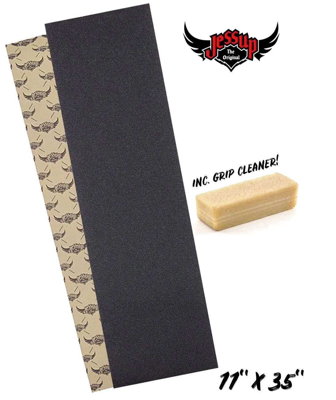 Jessup Skateboard Cruiser Longboard Wide Grip Tape Black Sheet (Sizes 9",10",11" & 12")