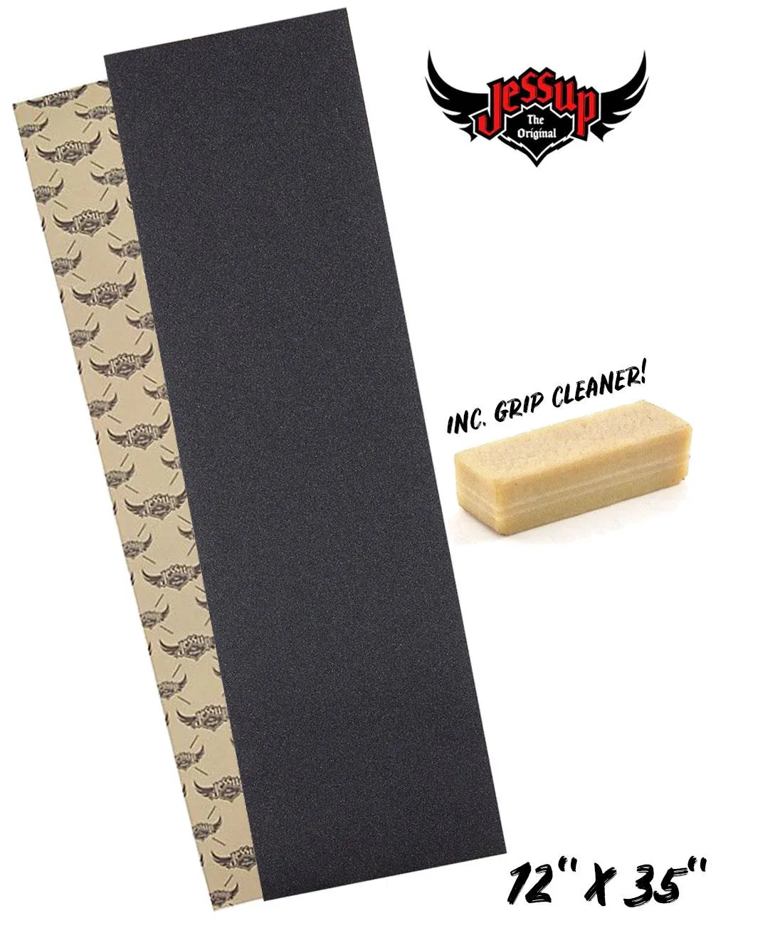 Jessup Skateboard Cruiser Longboard Wide Grip Tape Black Sheet (Sizes 9",10",11" & 12")