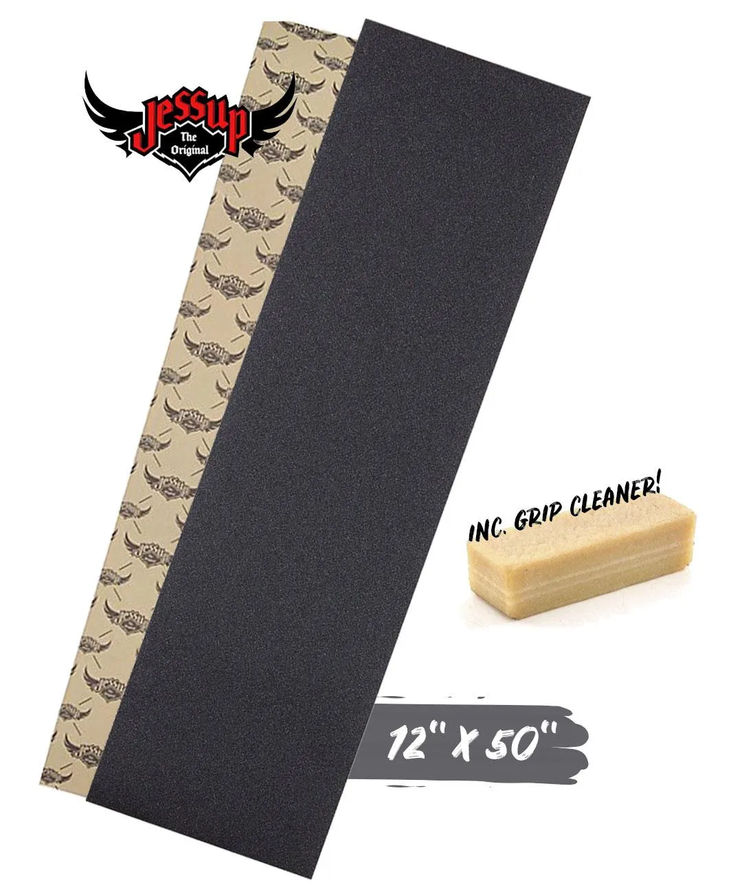Jessup Skateboard Cruiser Longboard Wide Grip Tape Black Sheet (Sizes 9",10",11" & 12")