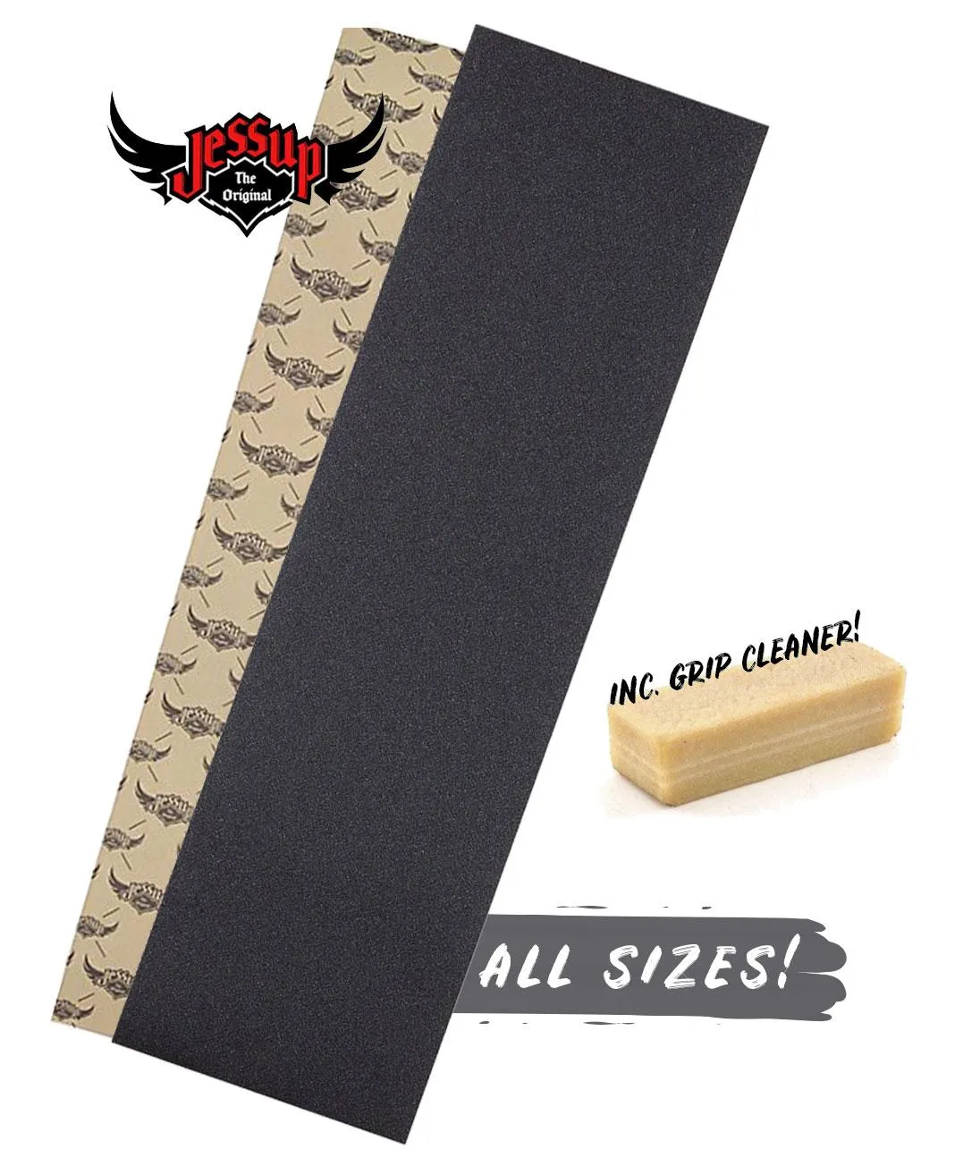 Jessup Skateboard Cruiser Longboard Wide Grip Tape Black Sheet (Sizes 9",10",11" & 12")