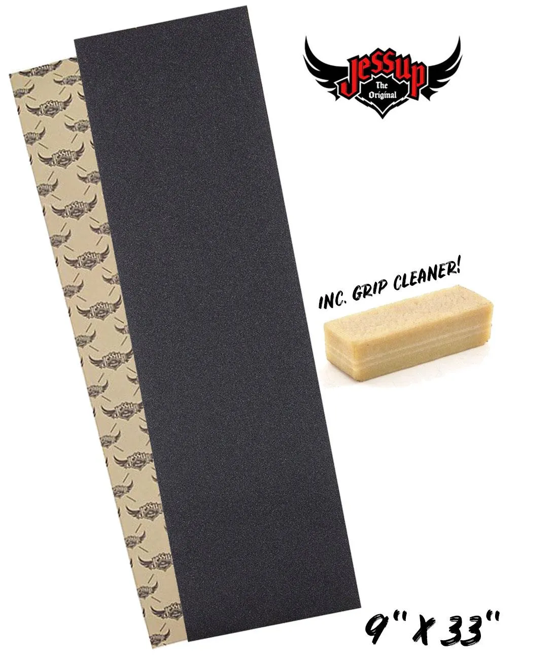 Jessup Skateboard Cruiser Longboard Wide Grip Tape Black Sheet (Sizes 9",10",11" & 12")