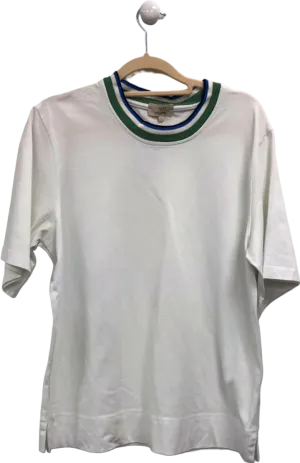 Jigsaw White Collagerie Cotton T-Shirt UK S