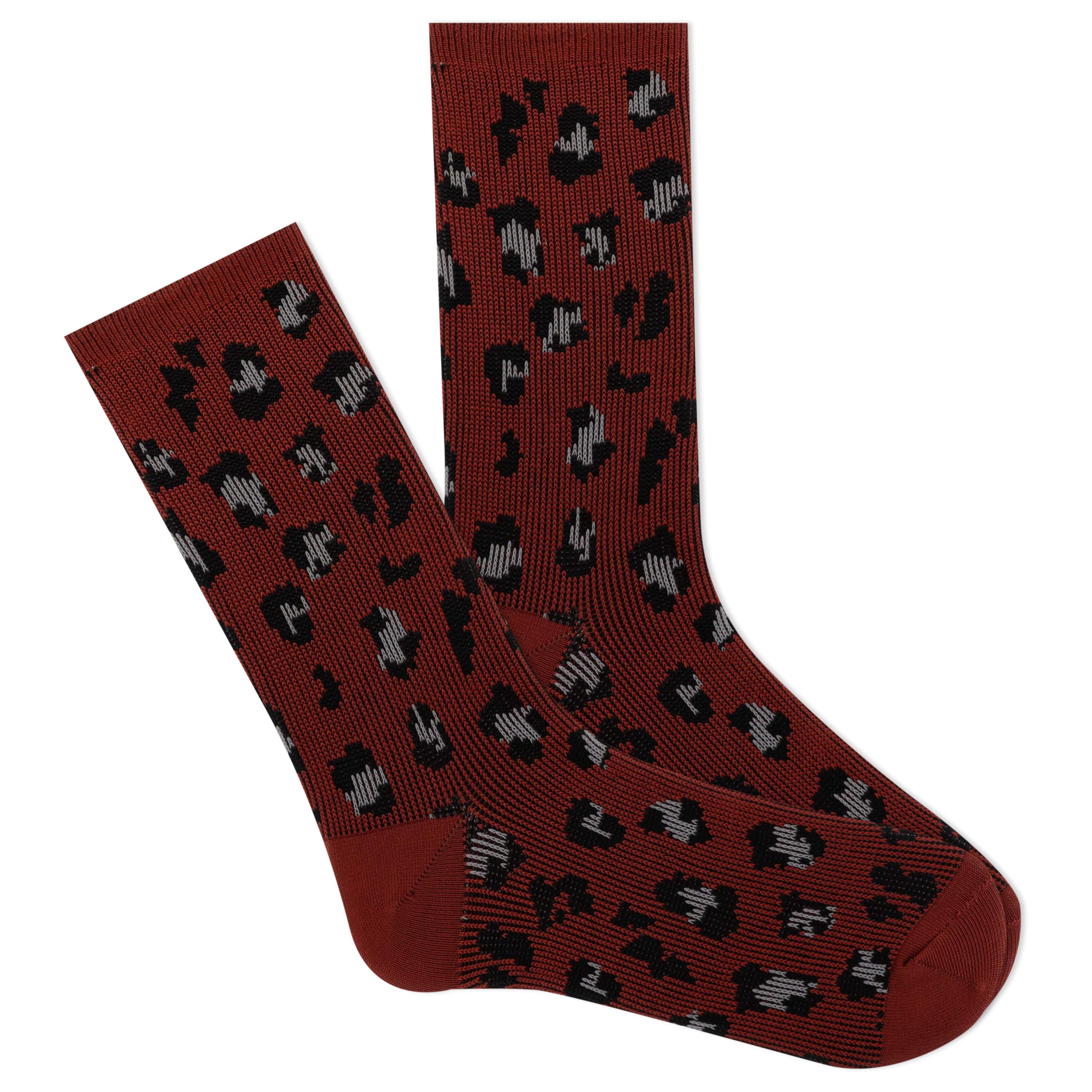K.Bell Women's Soft and Dreamy Leopard Print Boot Crew Socks
