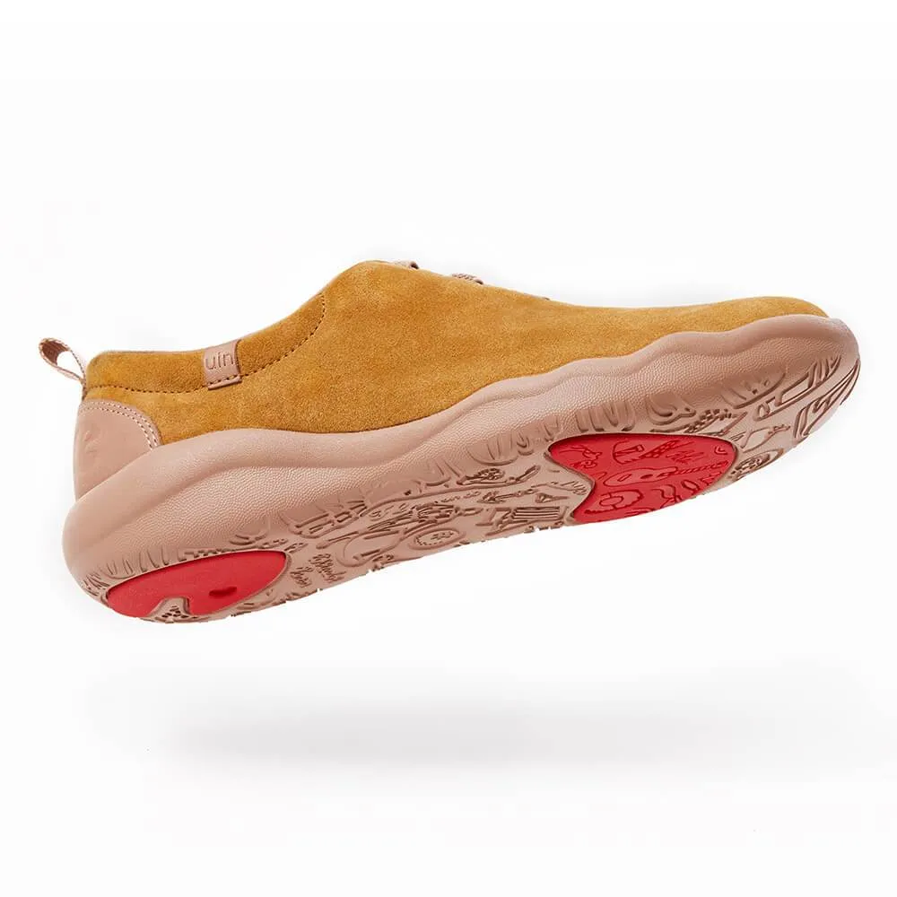 Khaki Cow Suede Lace-up Shoes Segovia Men