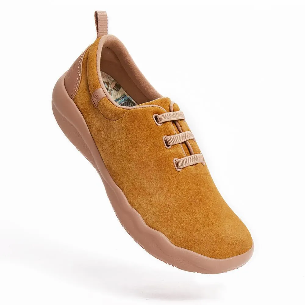 Khaki Cow Suede Lace-up Shoes Segovia Men