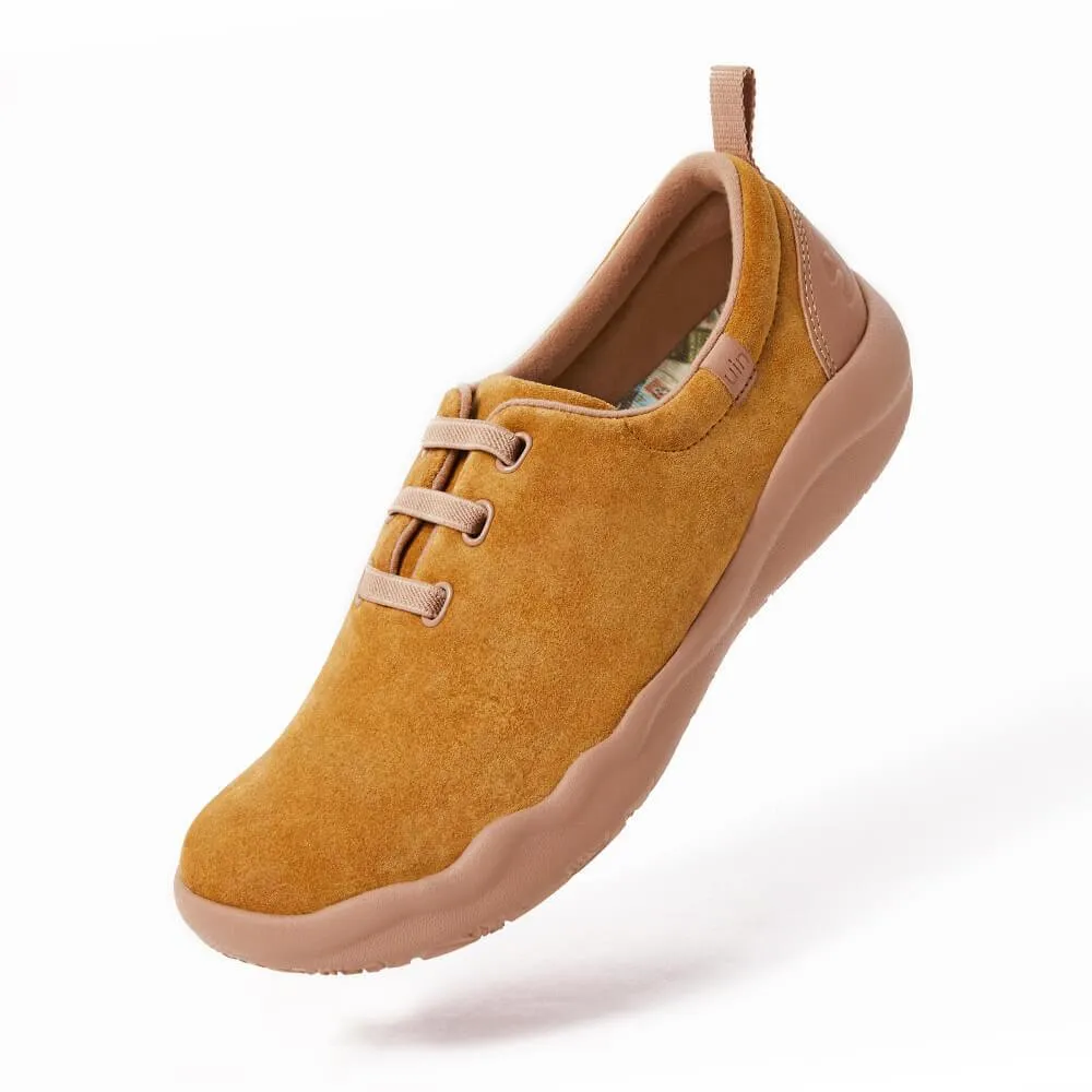 Khaki Cow Suede Lace-up Shoes Segovia Men