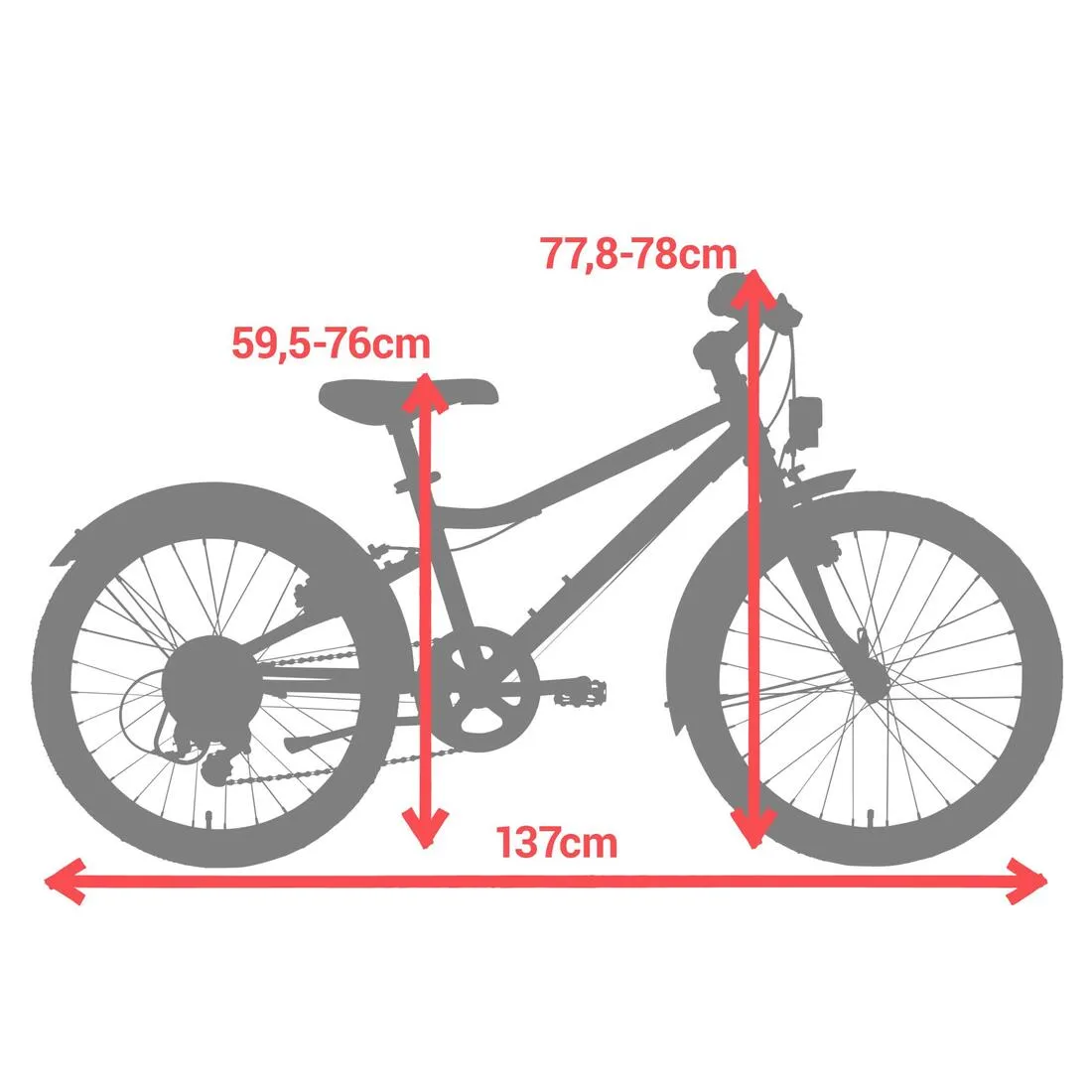 Kids' 6-9 Years 20" Hybrid Bike Riverside 500