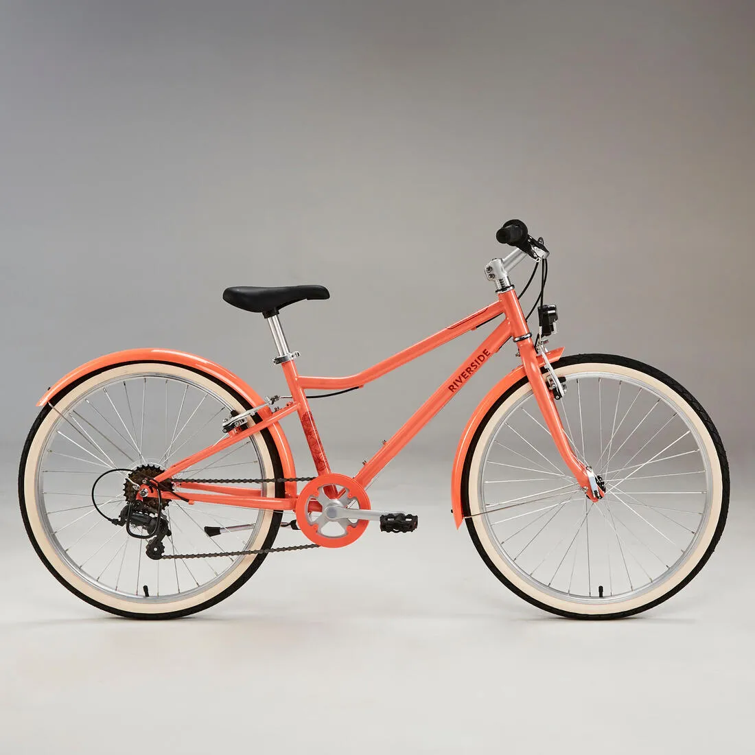 Kids' 9-12 Years 24" Hybrid Bike Riverside 500 - Black