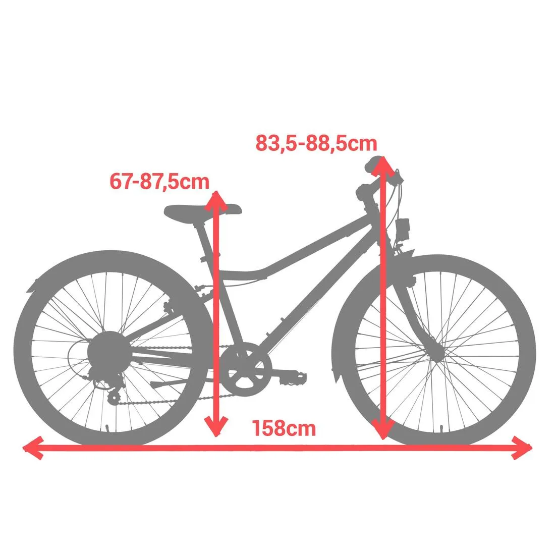 Kids' 9-12 Years 24" Hybrid Bike Riverside 500 - Black
