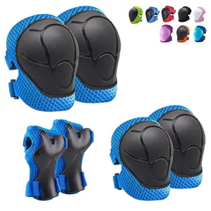 Knee Pads for Kids Knee Pads and Elbow Pads Toddler Protective Gear Set Kids Elbow Pads and Knee Pads for Girls Boys with Wrist Guards 3 in 1 for Skating Cycling Bike Rollerblading Scooter [Upgraded]