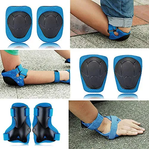 Knee Pads for Kids Knee Pads and Elbow Pads Toddler Protective Gear Set Kids Elbow Pads and Knee Pads for Girls Boys with Wrist Guards 3 in 1 for Skating Cycling Bike Rollerblading Scooter [Upgraded]